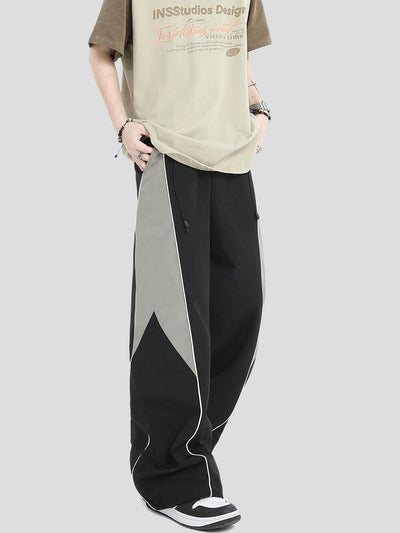 INS Korea Color Block Wide Cut Pants Korean Street Fashion Pants By INS Korea Shop Online at OH Vault