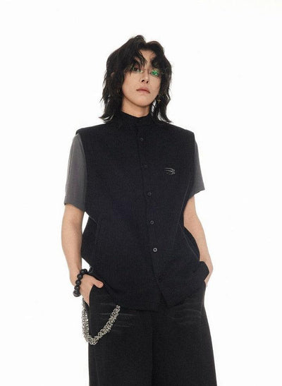 Logo Sleeveless Knit Vest Korean Street Fashion Vest By Cro World Shop Online at OH Vault