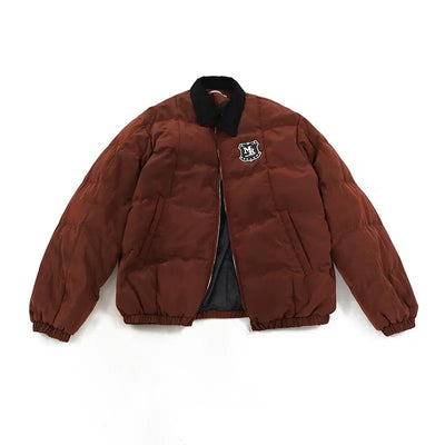 Embroidered Badge Quilted Lapel Jacket Korean Street Fashion Jacket By Mr Nearly Shop Online at OH Vault