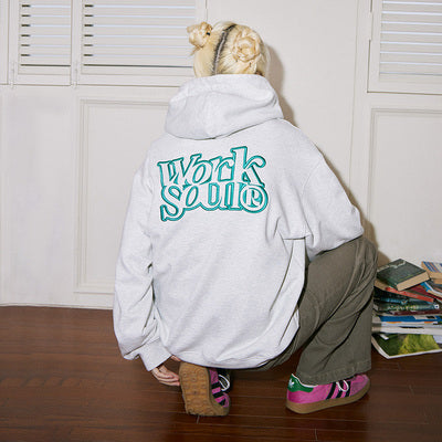 Drawstring Logo Outline Hoodie Korean Street Fashion Hoodie By WORKSOUT Shop Online at OH Vault