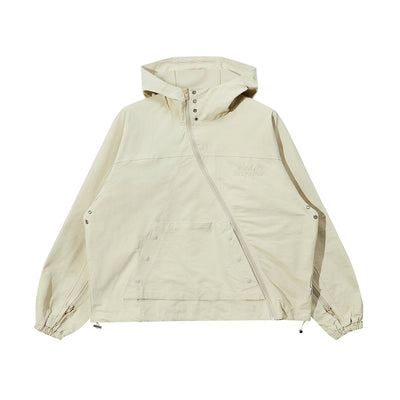 Logo Slant Zipped Windbreaker Jacket Korean Street Fashion Jacket By Made Extreme Shop Online at OH Vault