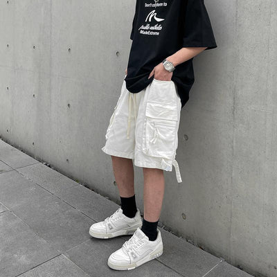 Casual Drawstring Cargo Shorts Korean Street Fashion Shorts By A PUEE Shop Online at OH Vault