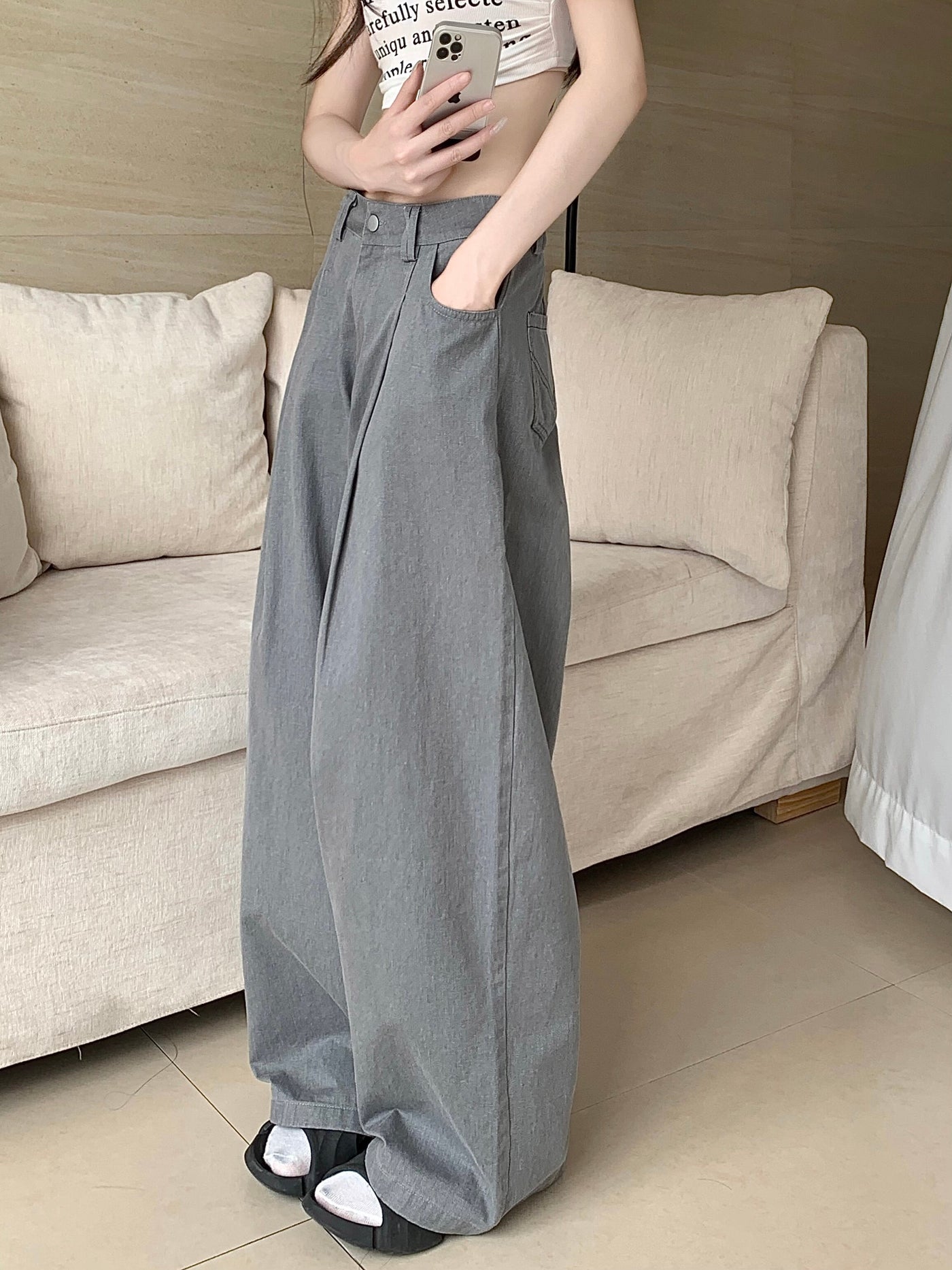 Made Extreme Solid Pleated Wide Leg Pants Korean Street Fashion Pants By Made Extreme Shop Online at OH Vault