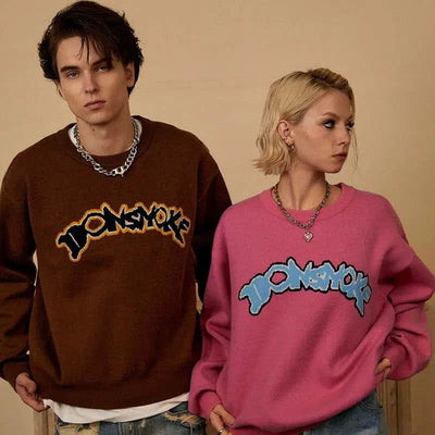 Logo Game Font Sweater Korean Street Fashion Sweater By Donsmoke Shop Online at OH Vault