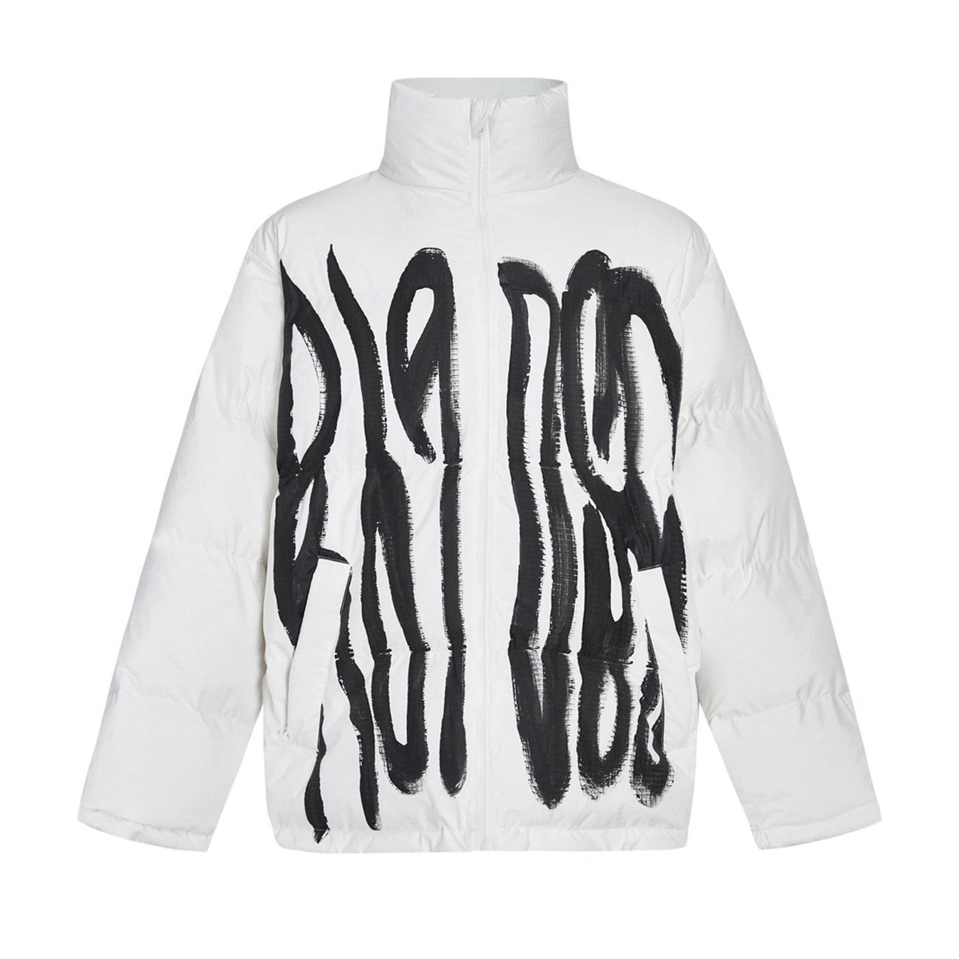 Handwriting Painted Puffer Jacket Korean Street Fashion Jacket By R69 Shop Online at OH Vault