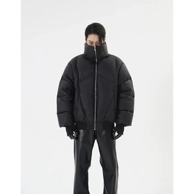 Quilted Zippered Puffer Jacket Korean Street Fashion Jacket By HARH Shop Online at OH Vault