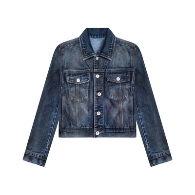 Collared and Cropped Denim Jacket Korean Street Fashion Jacket By Terra Incognita Shop Online at OH Vault