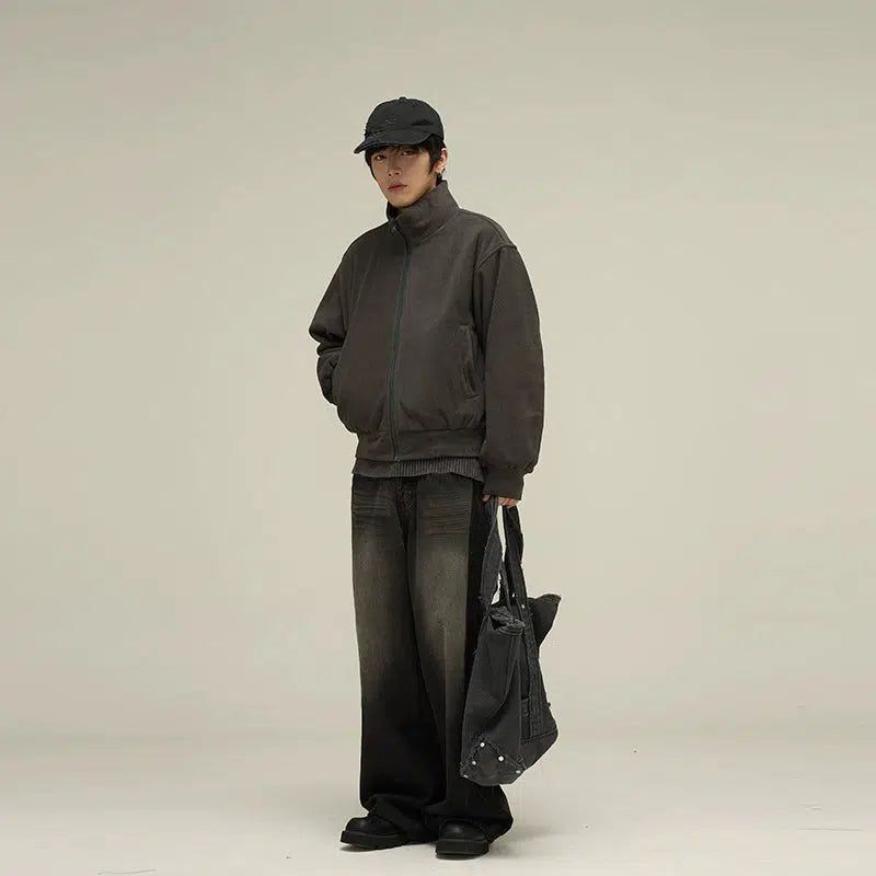 Slant Pocket Wash Reversible Jacket Korean Street Fashion Jacket By 77Flight Shop Online at OH Vault