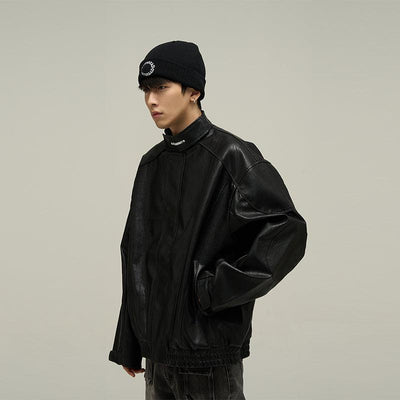 77Flight Motocross Style Faux Leather Jacket Korean Street Fashion Jacket By 77Flight Shop Online at OH Vault