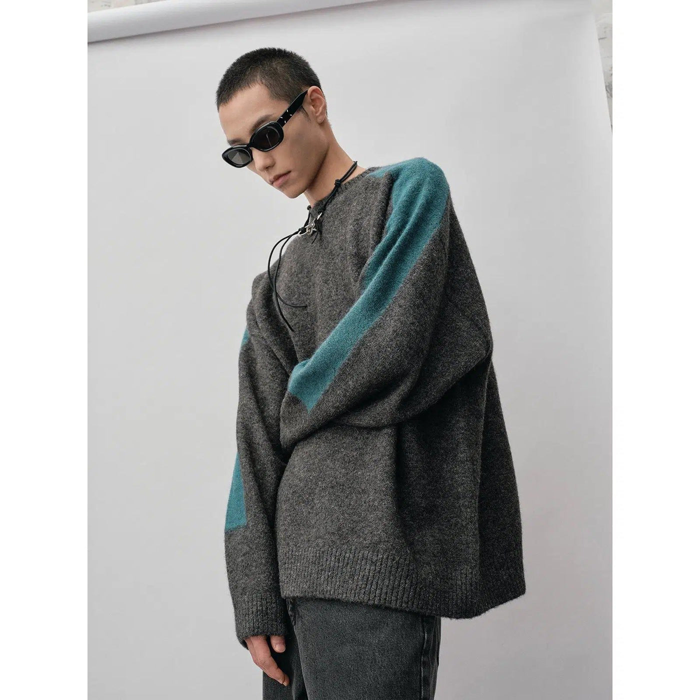 Contrast Sleeve Comfty Sweater Korean Street Fashion Sweater By NANS Shop Online at OH Vault
