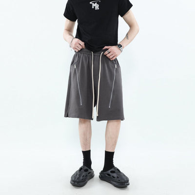 Mr Nearly Drawstring Zipped Detail Shorts Korean Street Fashion Shorts By Mr Nearly Shop Online at OH Vault