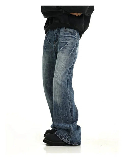 Lightning Burst Pattern Jeans Korean Street Fashion Jeans By MEBXX Shop Online at OH Vault