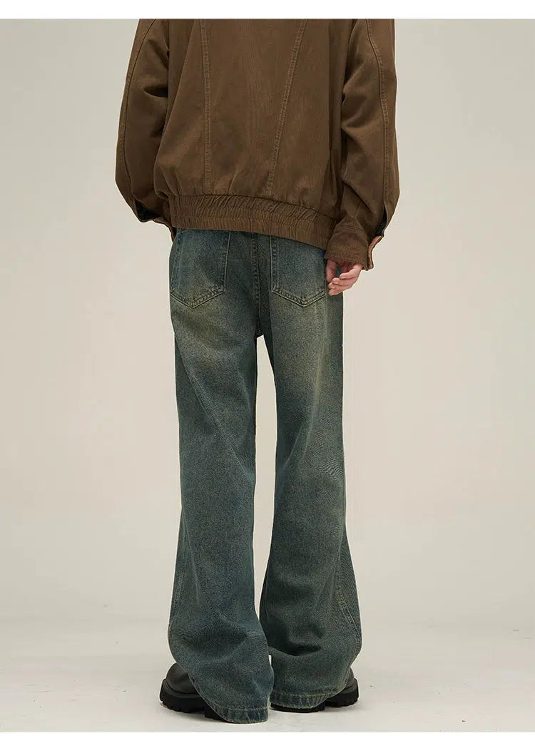 Washed Vintage Bootcut Jeans Korean Street Fashion Jeans By 77Flight Shop Online at OH Vault