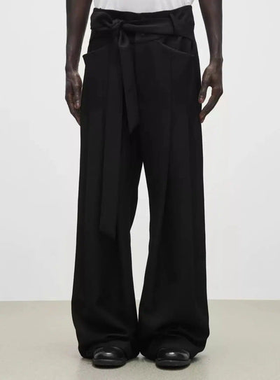 Cloth Belt Drapey Pants Korean Street Fashion Pants By 7440 37 1 Shop Online at OH Vault
