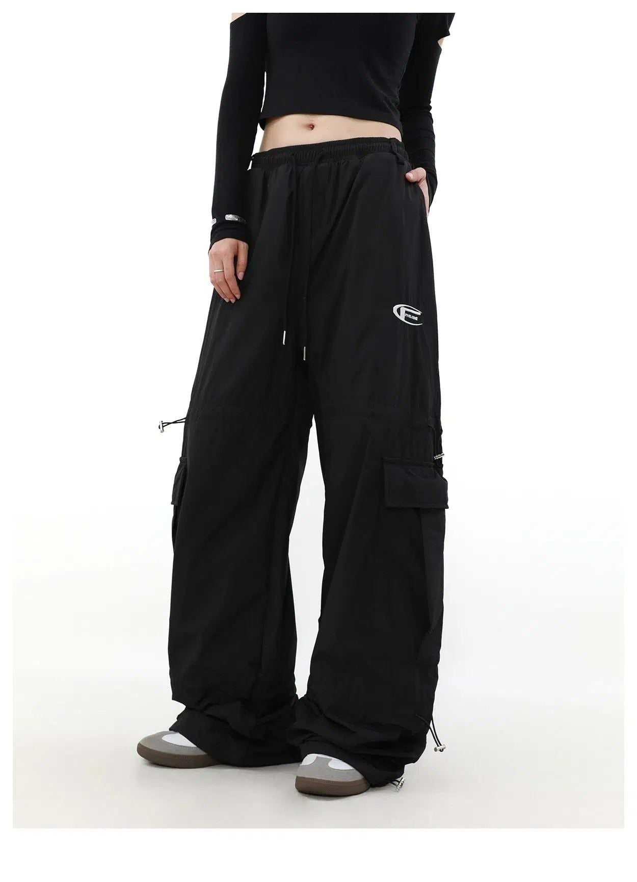 Plain Drawstring Parachute Cargo Pants Korean Street Fashion Pants By Mr Nearly Shop Online at OH Vault