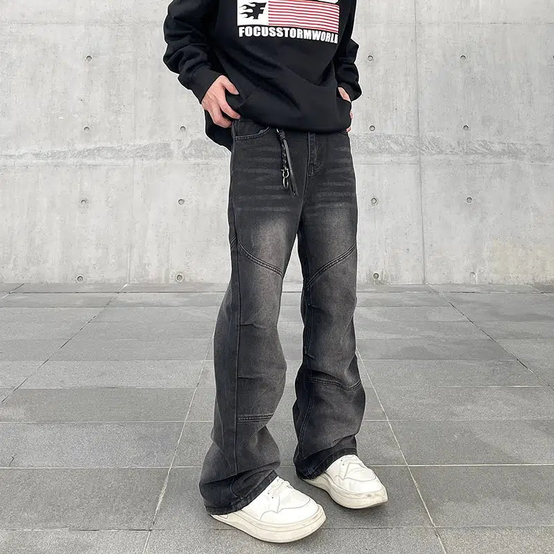 Bootcut Washed and Faded Jeans Korean Street Fashion Jeans By A PUEE Shop Online at OH Vault