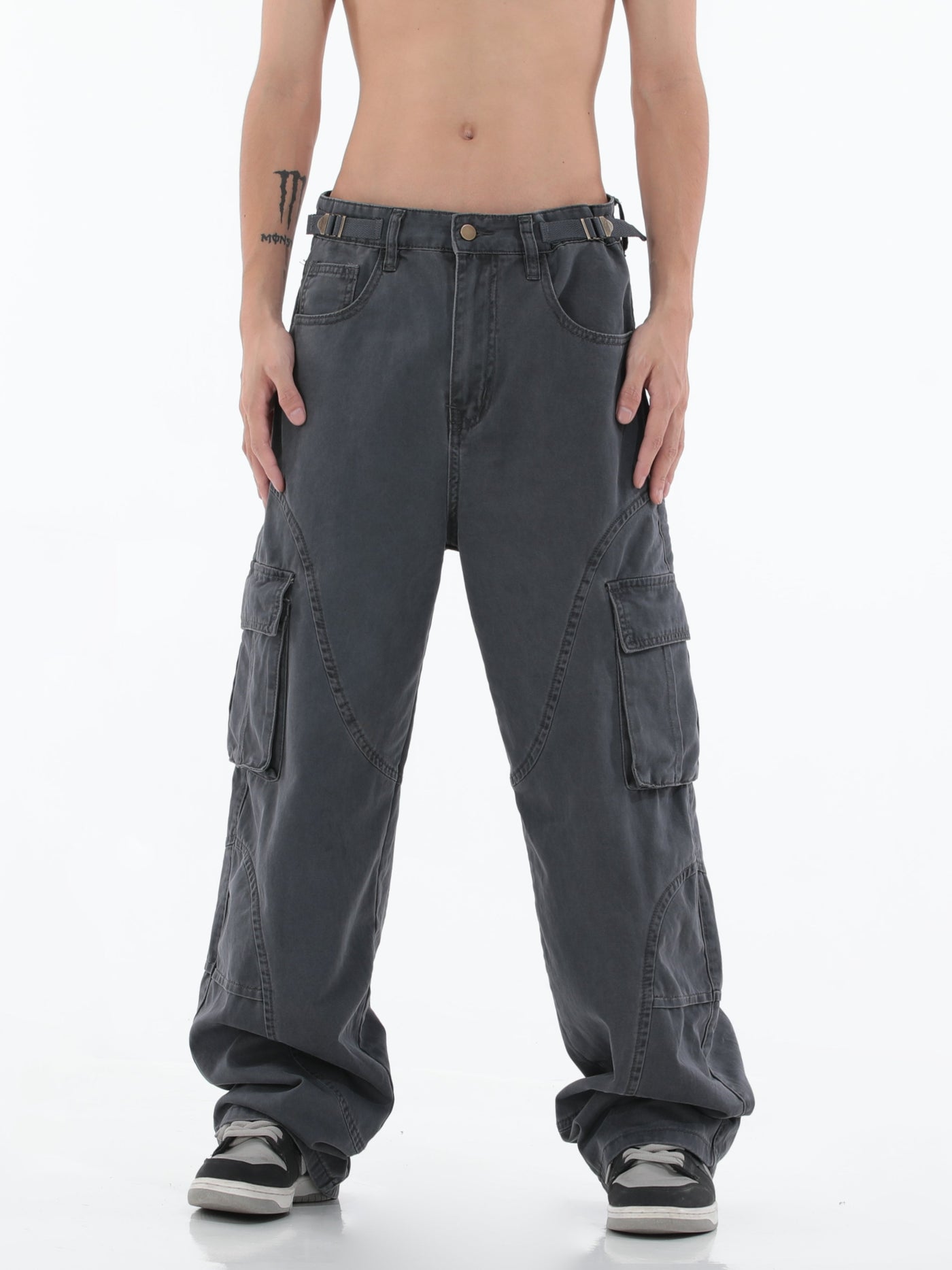 MEBXX Washed Straight Loose Cargo Pants Korean Street Fashion Pants By Made Extreme Shop Online at OH Vault