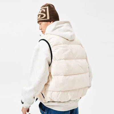 Quilted Outline Puffer Vest Korean Street Fashion Vest By Nothing But Chill Shop Online at OH Vault