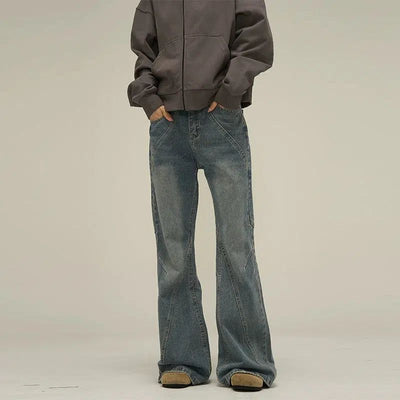 Timeless Fade Flared Jeans Korean Street Fashion Jeans By 77Flight Shop Online at OH Vault