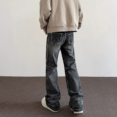 Stone Washed Flared Jeans Korean Street Fashion Jeans By A PUEE Shop Online at OH Vault