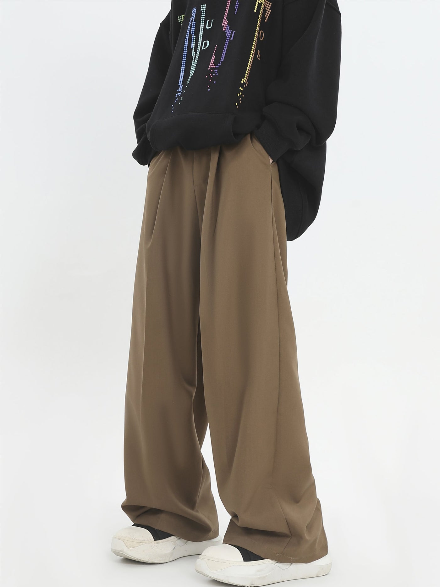 INS Korea Fold Pleated Loose Trousers Korean Street Fashion Pants By INS Korea Shop Online at OH Vault