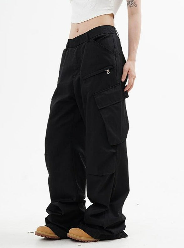 High Waist Straight Cargo Pants Korean Street Fashion Pants By Made Extreme Shop Online at OH Vault