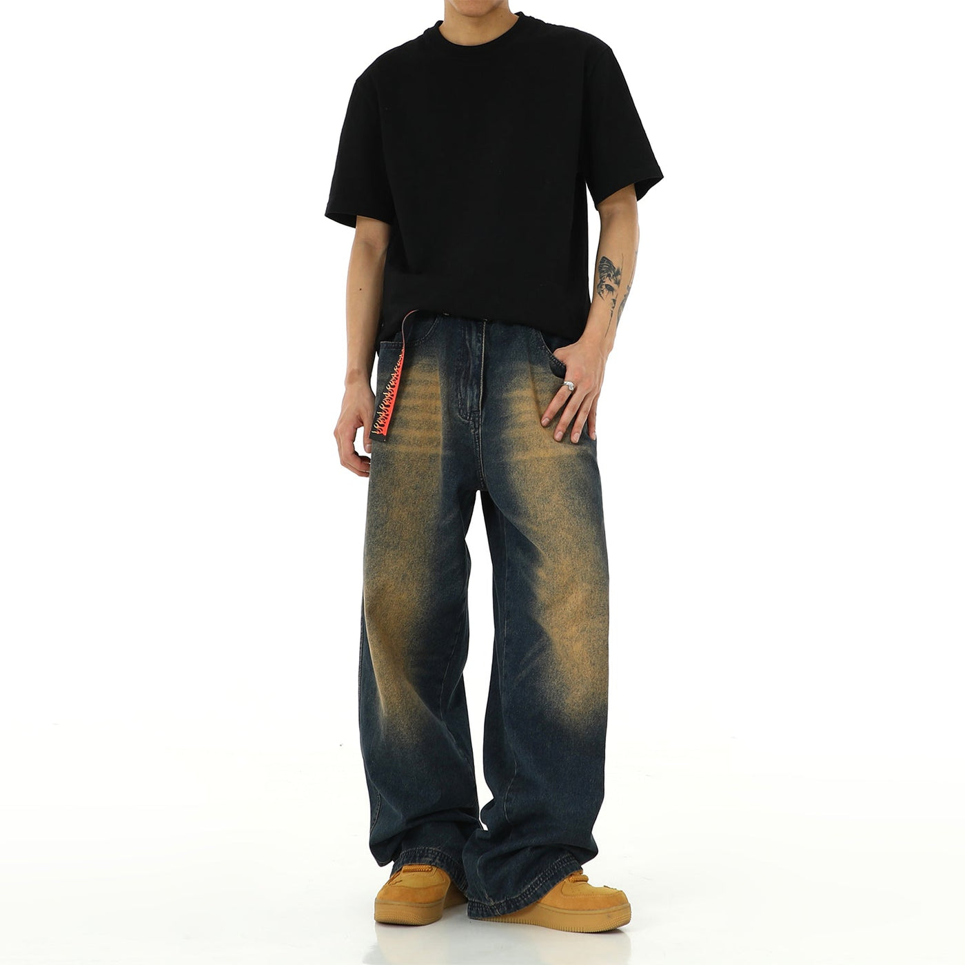 MEBXX Vintage Washed Straight Leg Jeans Korean Street Fashion Jeans By Made Extreme Shop Online at OH Vault