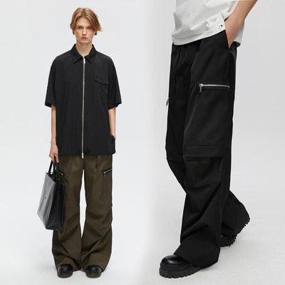 Pleated Zipped Pocket Pants Korean Street Fashion Pants By Kreate Shop Online at OH Vault