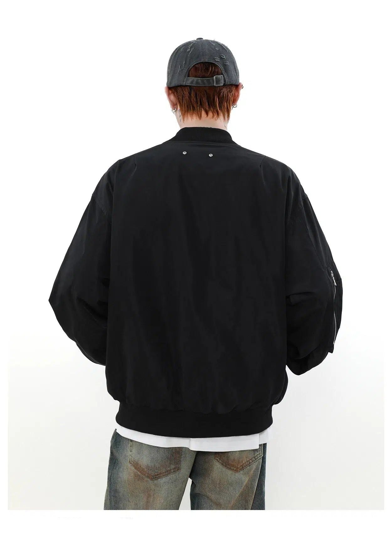 Plain Side Zip Bomber Jacket Korean Street Fashion Jacket By Mr Nearly Shop Online at OH Vault