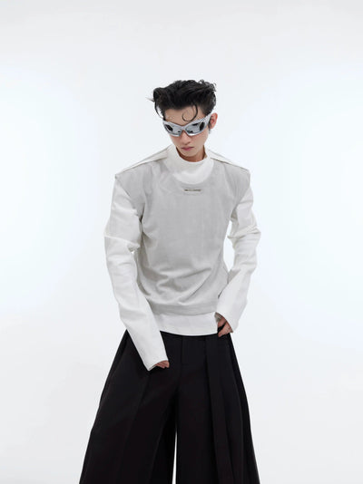 Contrast Splice Mockneck Korean Street Fashion Turtleneck By Argue Culture Shop Online at OH Vault