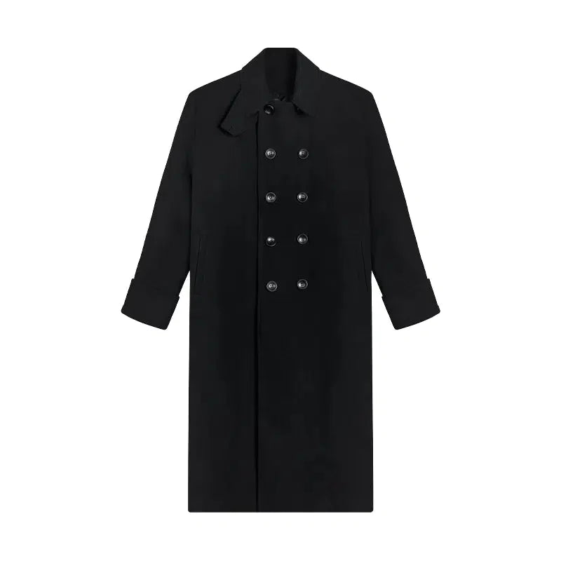 Classic Sleek Buttoned Woolen Overcoat Korean Street Fashion Long Coat By Terra Incognita Shop Online at OH Vault
