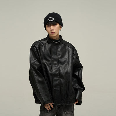 77Flight Motocross Style Faux Leather Jacket Korean Street Fashion Jacket By 77Flight Shop Online at OH Vault