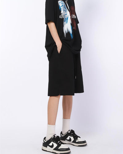 Made Extreme Drawstring Side Slit Clean Fit Shorts Korean Street Fashion Shorts By Made Extreme Shop Online at OH Vault
