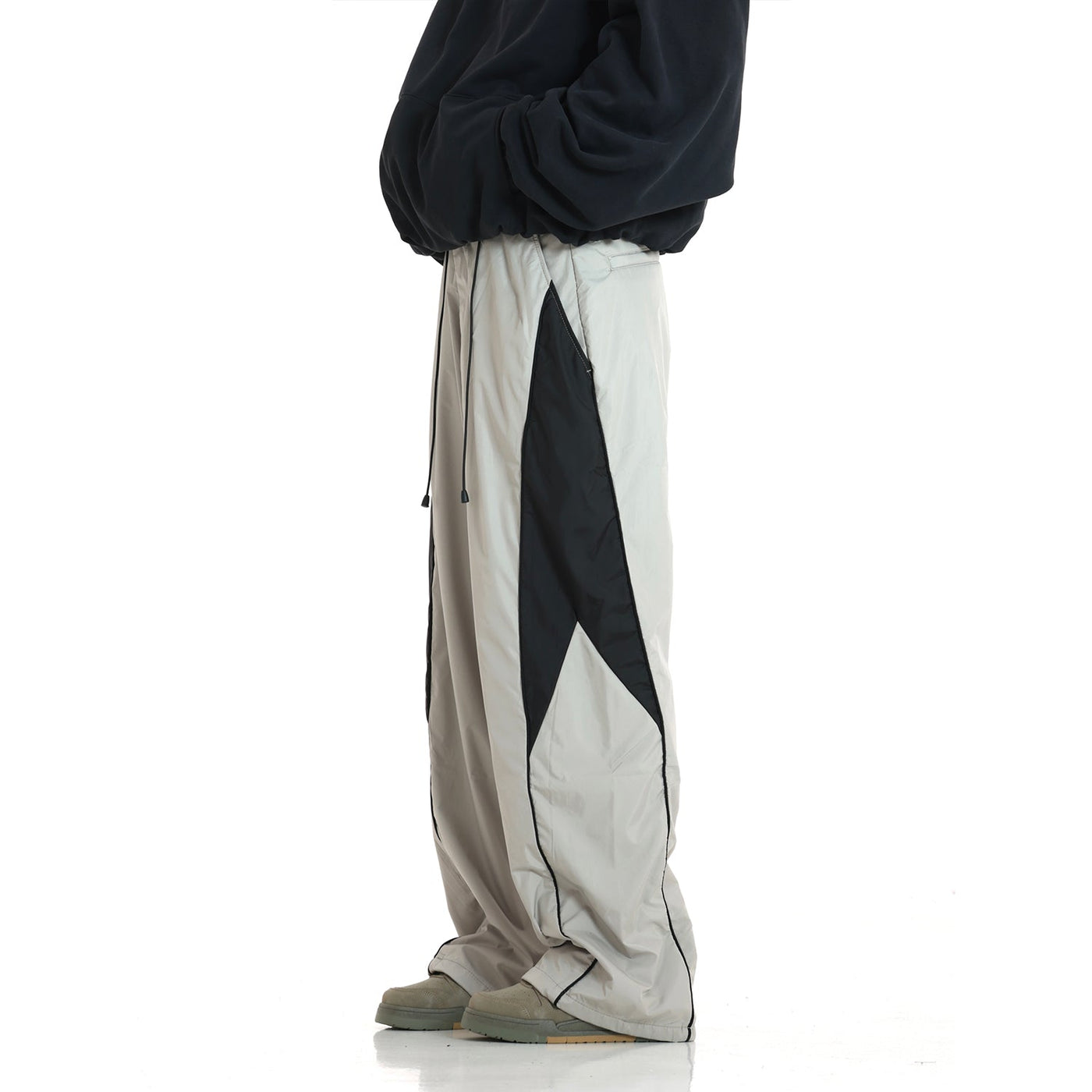 Color Block Drawstring Track Pants Korean Street Fashion Pants By MEBXX Shop Online at OH Vault