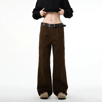 Oversized Pocket Straight Jeans Korean Street Fashion Jeans By A PUEE Shop Online at OH Vault