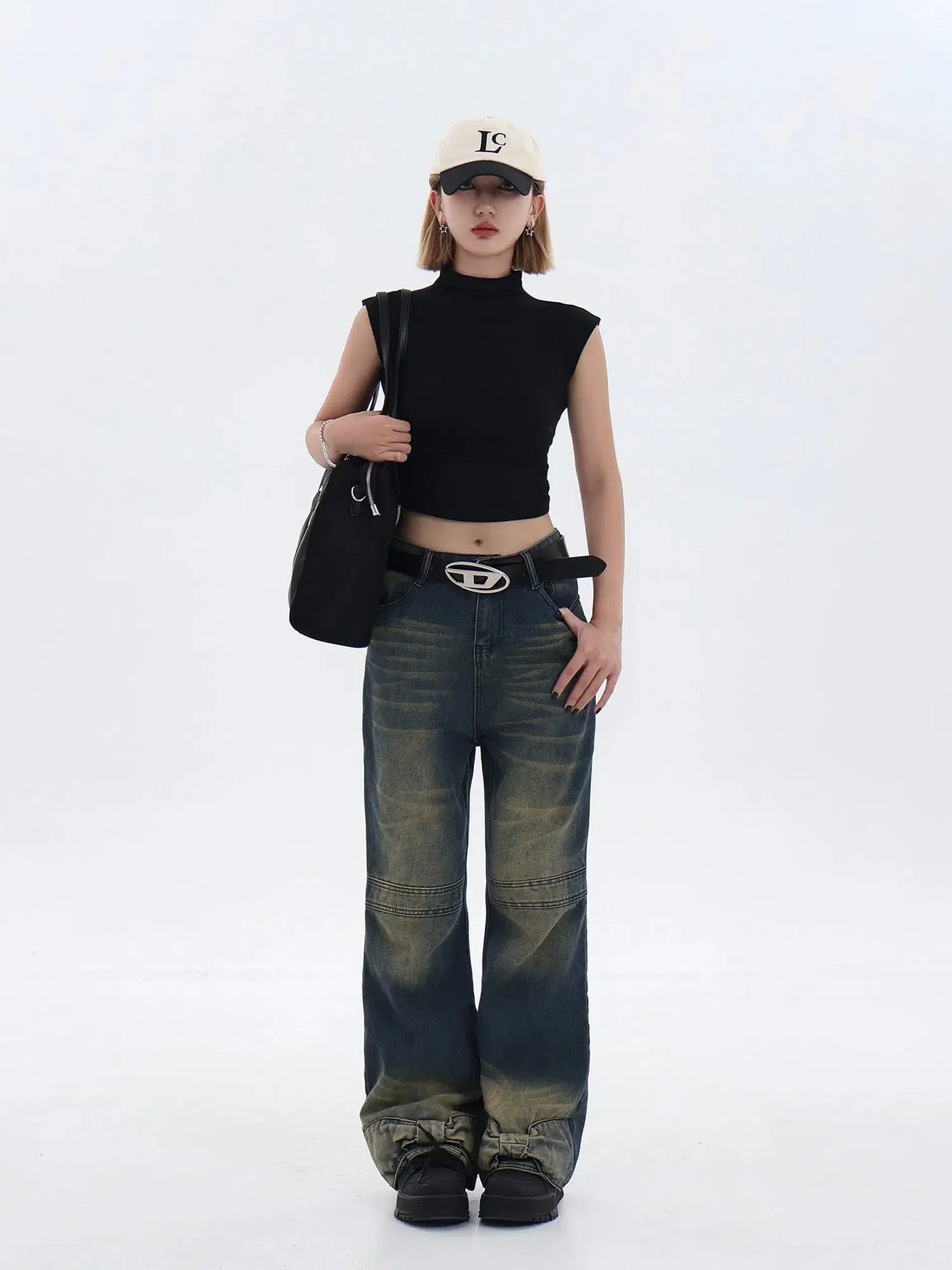 Washed Bow Embellished Jeans Korean Street Fashion Jeans By Jump Next Shop Online at OH Vault