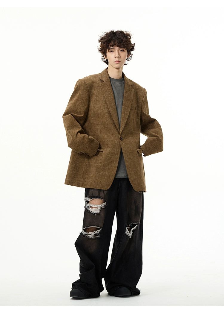 Casual Peak Lapel Blazer Korean Street Fashion Blazer By 77Flight Shop Online at OH Vault