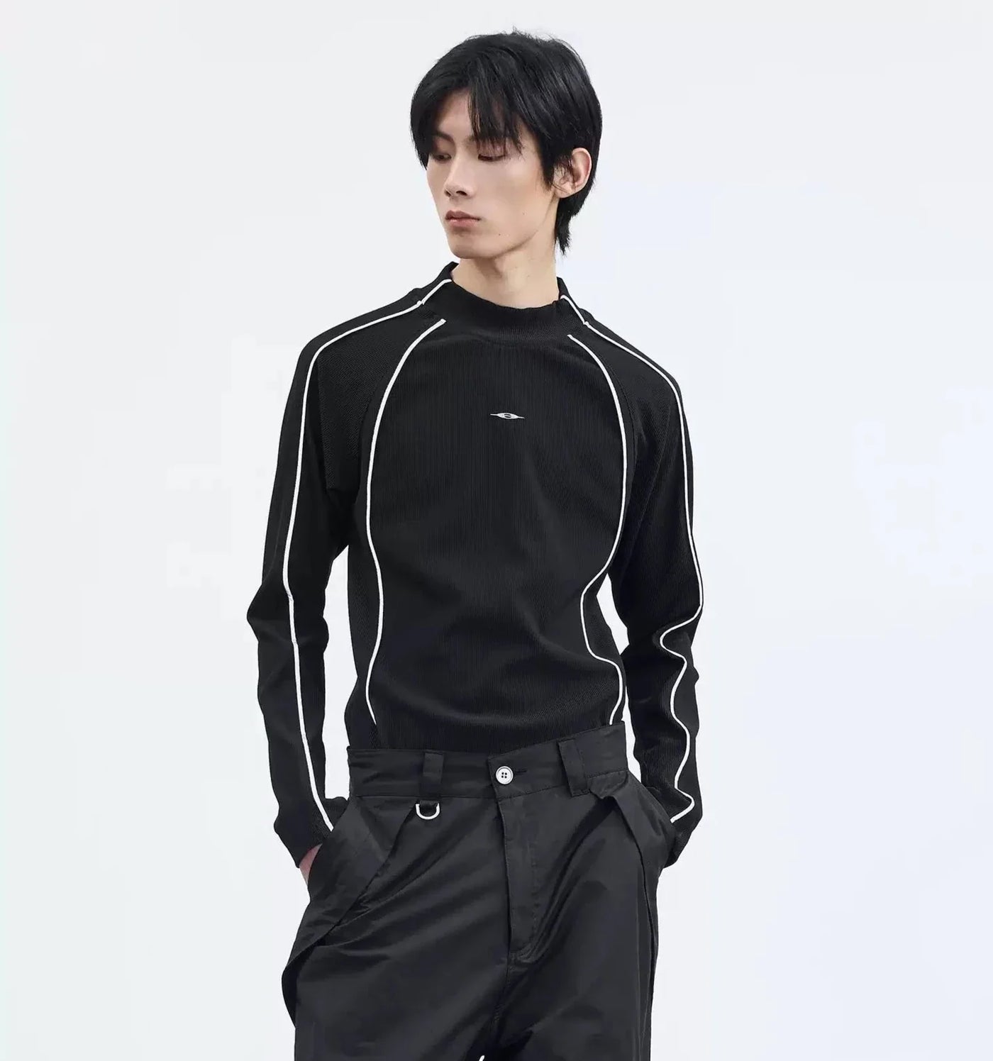 Motosport Slim Long Sleeve T-Shirt Korean Street Fashion T-Shirt By Terra Incognita Shop Online at OH Vault
