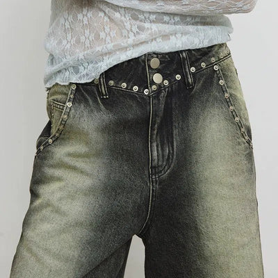 Raw Edge Wide Fade Jeans Korean Street Fashion Jeans By Conp Conp Shop Online at OH Vault