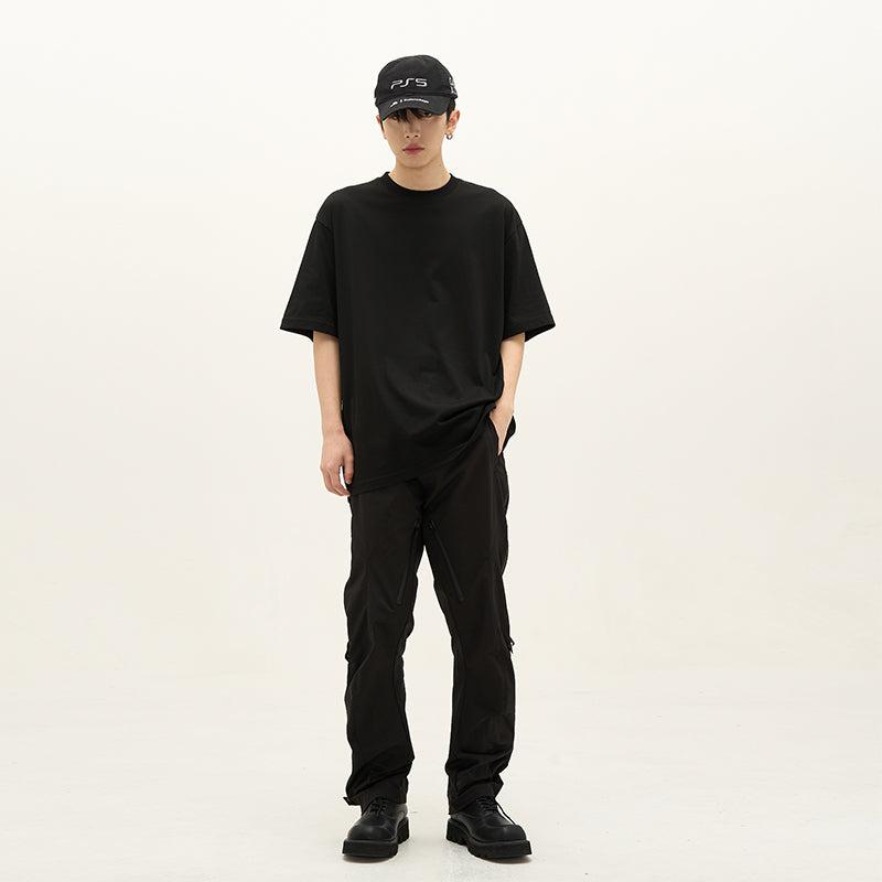 Drawstring Waist Side Zip Pants Korean Street Fashion Pants By 77Flight Shop Online at OH Vault