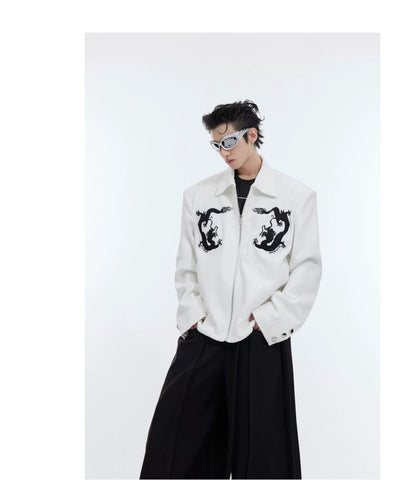 Dragon Detail Loose Jacket Korean Street Fashion Jacket By Argue Culture Shop Online at OH Vault