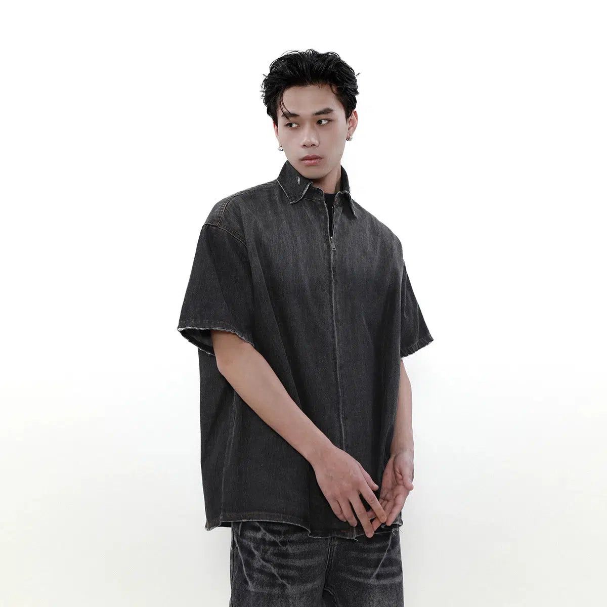 Gradient Two-Tone Short Sleeve Shirt Korean Street Fashion Shirt By Mr Nearly Shop Online at OH Vault
