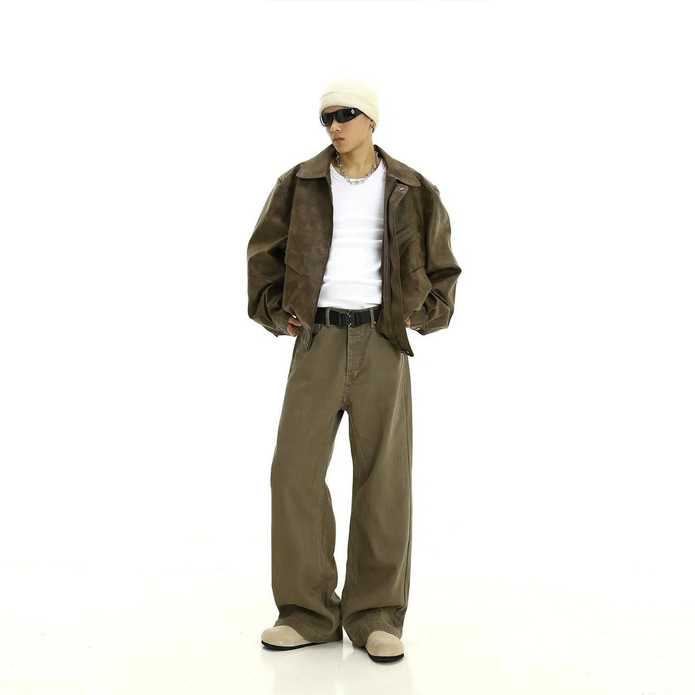 Faded Zip Fly Straight Leg Pants Korean Street Fashion Pants By MEBXX Shop Online at OH Vault