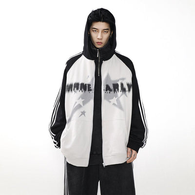 Mr Nearly Logo Casual Side Stripes Hoodie Korean Street Fashion Hoodie By Mr Nearly Shop Online at OH Vault