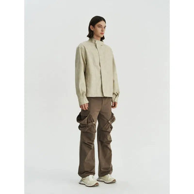 Structured Suede Texture Jacket Korean Street Fashion Jacket By 11St Crops Shop Online at OH Vault