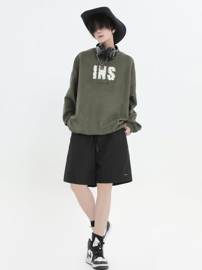 Minimal Logo Drawstring Shorts Korean Street Fashion Shorts By INS Korea Shop Online at OH Vault