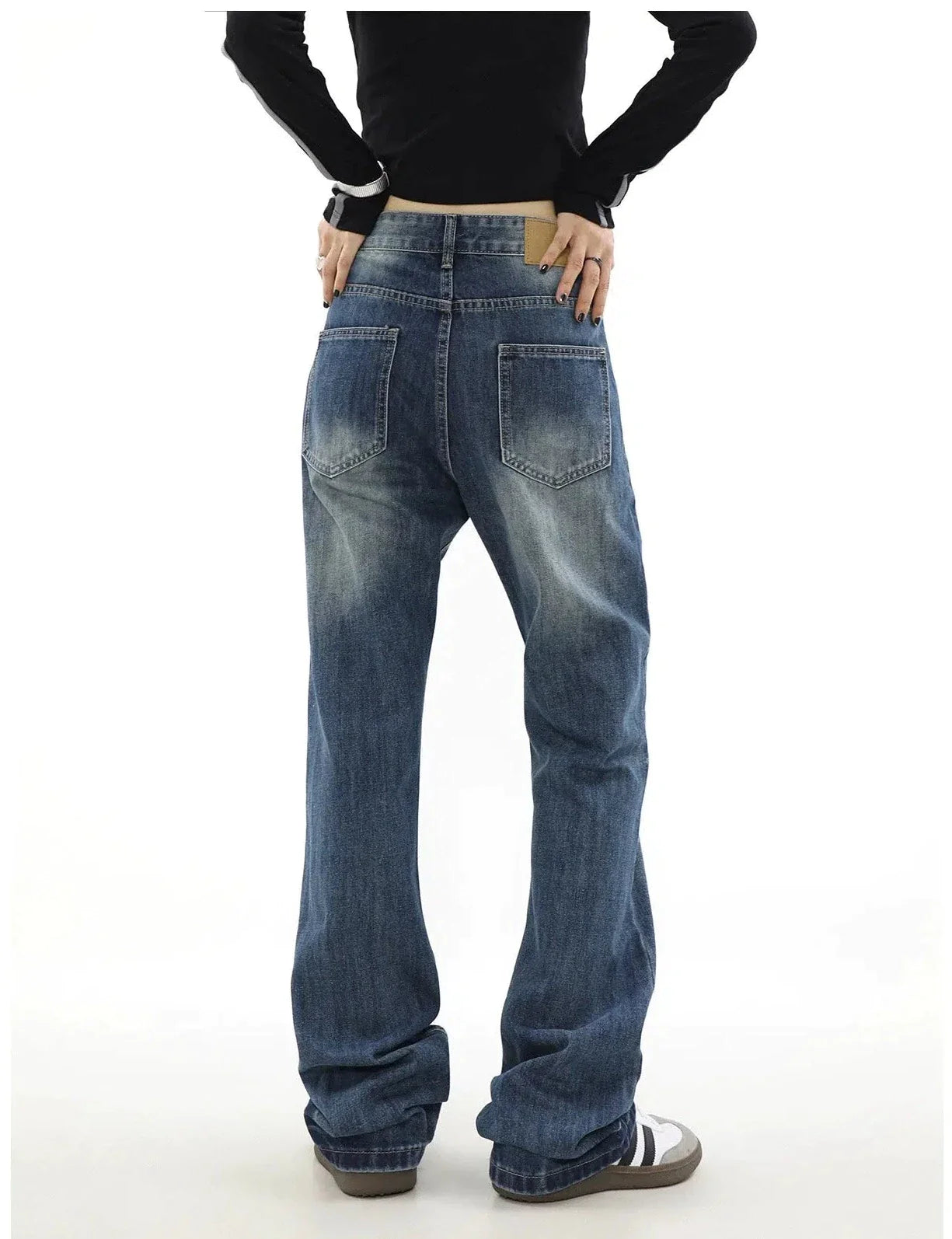 Whiskers Emphasis Washed Jeans Korean Street Fashion Jeans By Mr Nearly Shop Online at OH Vault