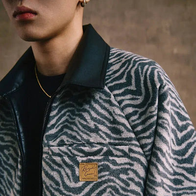 Reversible Animal Pattern Leather Jacket Korean Street Fashion Jacket By Remedy Shop Online at OH Vault