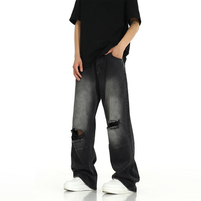 MEBXX Acid Washed Ripped Knee Jeans Korean Street Fashion Jeans By Made Extreme Shop Online at OH Vault