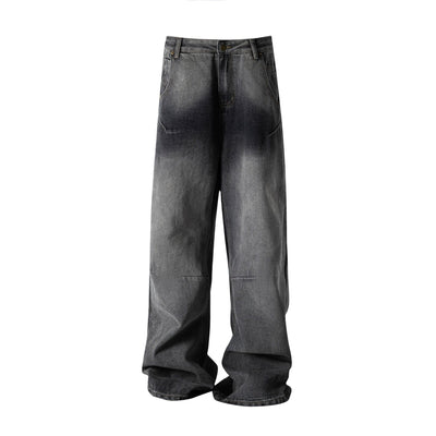 Two-Tone Washed Straight Jeans Korean Street Fashion Jeans By Blacklists Shop Online at OH Vault